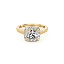 1.37 ctw Certified VS/SI Diamond Halo Ring 18K Yellow Gold