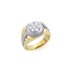0.75 ctw Certified VS/SI Diamond Men's Ring 18K 2-Tone Gold