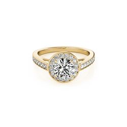 0.9 ctw Certified VS/SI Diamond Halo Ring 18K Yellow Gold
