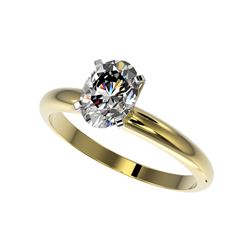 1.25 ctw Certified VS/SI Quality Oval Diamond Ring 10K Yellow Gold