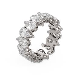 8.32 ctw Pear Diamond Ring 18K White Gold