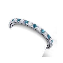 20 ctw SI/I Intense Blue Diamond Bracelet 18K White Gold