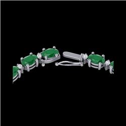 55.5 ctw Emerald & VS/SI Certified Diamond Eternity Necklace 10K White Gold