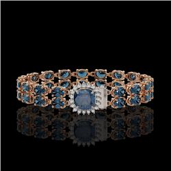 17.87 ctw London Topaz & Diamond Bracelet 14K Rose Gold
