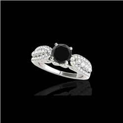 2 ctw Certified VS Black Diamond Solitaire Ring 10K White Gold
