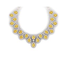 76 ctw Canary Citrine & VS Diamond Necklace 18K Rose Gold