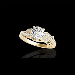 1.5 ctw Certified Diamond Solitaire Antique Ring 10K Yellow Gold