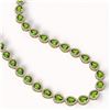 Image 2 : 33.6 ctw Peridot & Diamond Micro Pave Halo Necklace 10K Yellow Gold