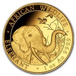 2018 Somalia 1 oz Gold African Elephant BU