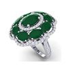 Image 1 : 14.4 ctw Designer Emerald & VS Diamond Ring 18K White Gold
