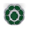 Image 2 : 14.4 ctw Designer Emerald & VS Diamond Ring 18K White Gold