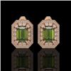 Image 1 : 12.99 ctw Tourmaline & Diamond Victorian Earrings 14K Rose Gold
