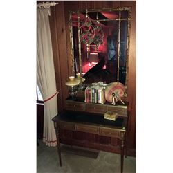 Decorative Bureau Plate, Mirror, Contents
