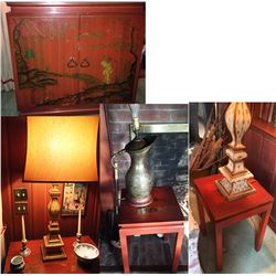 Asian Lacquered Bar Cabinet