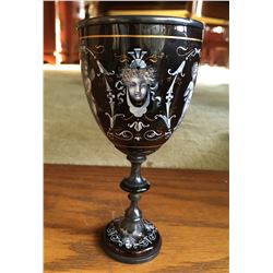 Russian Unmarked Silver Enamel Goblet