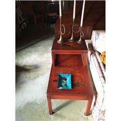 Asian End Table and Art Modern Tray