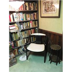 Art Modern Floor Lamp, Chair, Asian Tray Table