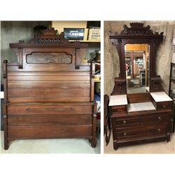 Eastlake Carved Bed and Dresser