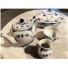 Image 1 : Royal Copenhagen Blue Fluted Half Lace Tea Set