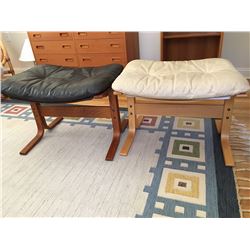 Mid-Century Danish Leather Ottomans