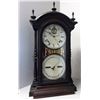 Image 1 : Fashion Double Dial Walnut Calendar Shelf Clock