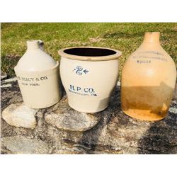 Vintage Stoneware Jugs and Crock