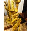 Image 3 : Victorian Newel Post Lamp with Cobalt Blue Cut to Clear Glass Globe