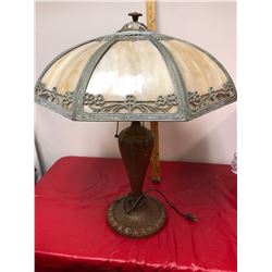 Rainauld Table Lamp, Carmel Slag Glass Shade