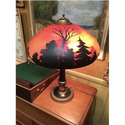 Reverse Painted Table Lamp