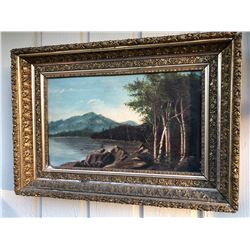 Vintage Oil Painting - Highland Lake