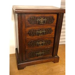 Oak Salesmen or Child’s Lock Side Chest of Drawers