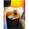 Image 1 : End Table with lamp, oriental motif