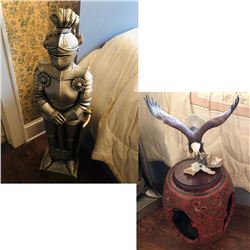 Knight Statue, Asian Stool, Eagle