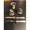 Image 1 : Sterliing Silver Candle Holders, Serving Set