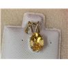 Image 2 : 10K Gold oval cut .85 carat citrine pendant