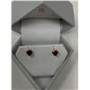 Image 3 : Ladies heart cut ruby solitaire and diamond 10K gold earring set
