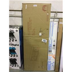 58" Barn Door TV Stand w/ Side Doors - Grey Wash