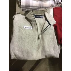 NauticaGreyTop-Zip Sweater - Medium