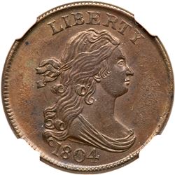 1804 C-12 R2 Crosslet 4 Stemless NGC graded MS64 Brown