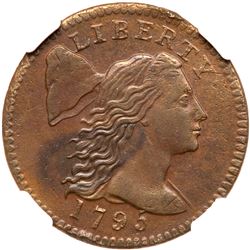 1795 S-76b R1 Plain Edge NGC graded AU58
