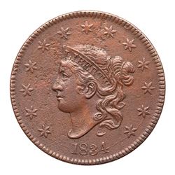 1834 N-5 R5 Large 8 & Stars, Medium Letters F15