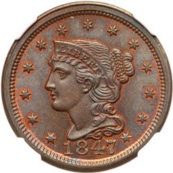 1847 N-22 R3+ NGC graded MS67 Brown