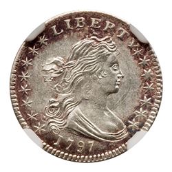 1797 Draped Bust Half Dime. 15 stars. NGC MS65