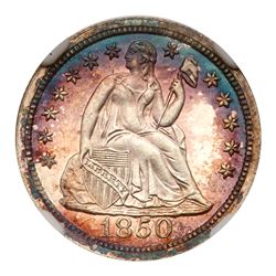 1850 Liberty Seated Dime. NGC PF64