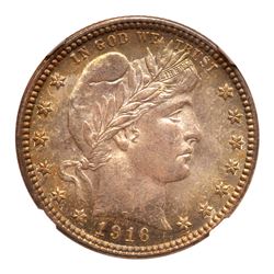 1916-D Barber Quarter Dollar. NGC MS68