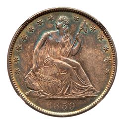 1859-O Liberty Seated Half Dollar. NGC MS65