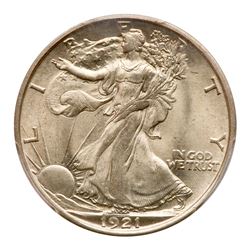 1921-D Liberty Walking Half Dollar. PCGS MS64