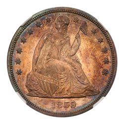 1859 Liberty Seated Dollar. NGC PF66