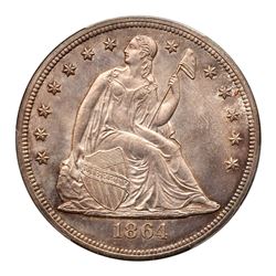 1864 Liberty Seated Dollar. PCGS MS65