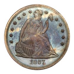 1867 Liberty Seated Dollar. PCGS PF65